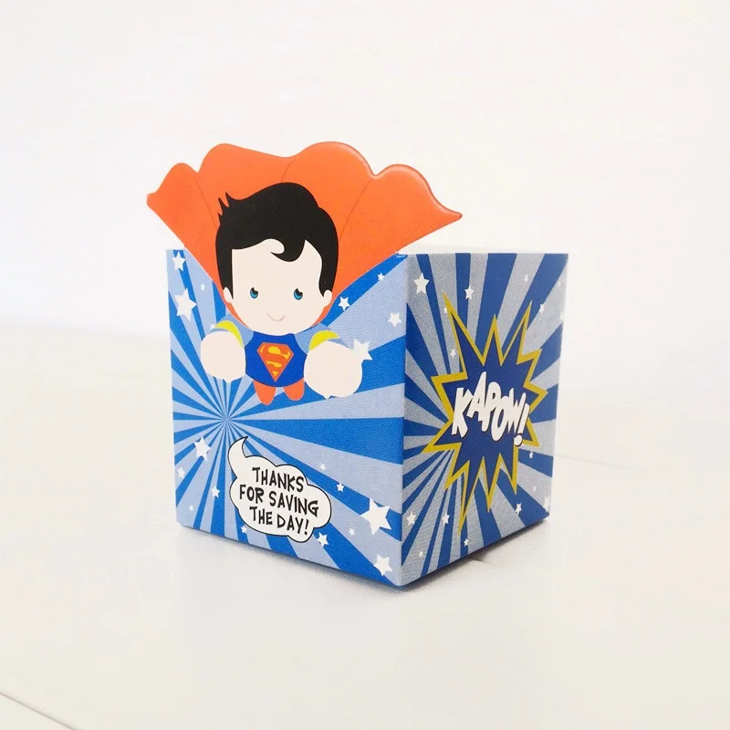 С супер героями, Мстители, вечерние поставки детсая Подарочная коробка для мальчиков коробка конфет дети День рождения пользу Коробки 6 шт./компл