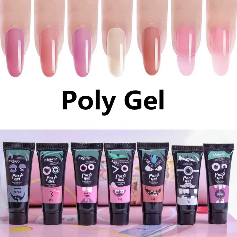 

9 PCS/Set Poly Gel UV Acrylic Gel Quick Building Finger Extension 15g Crystal Jelly Polygel Builder kit Gel Polish for Nails Ar