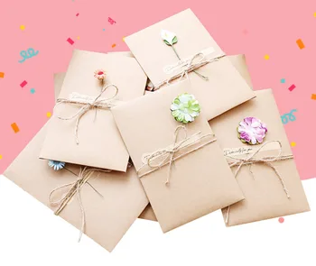 

Ynaayu 10pcs/set Eternal Flowe Greeting Cards Kraft Paper Card Envelope Card Xmas Cards For Party Supply Christmas Decoration