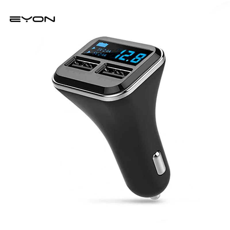 EYON Dual USB Car Charger Mobile Phone charger Adapter with LED Digital Display for iPhone Samsung Ipad 5 6 7 S Fast Car-charger | Мобильные