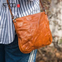 AETOO Head-layer cowhide small envelope bag, female leather hundred commuter retro literary fan single Shoulder Bag