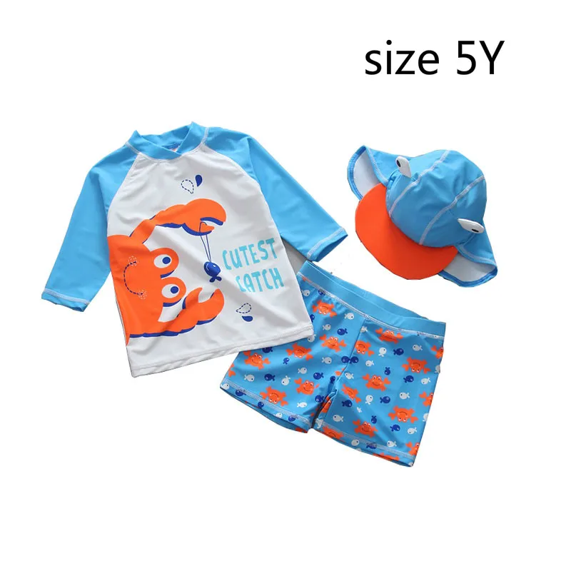 size5Y Dollplus летний купальник для маленького мальчика детская одежда для пляжа купальный костюм для мальчика купальный костюм 3 предмета купальник - Цвет: size5Y