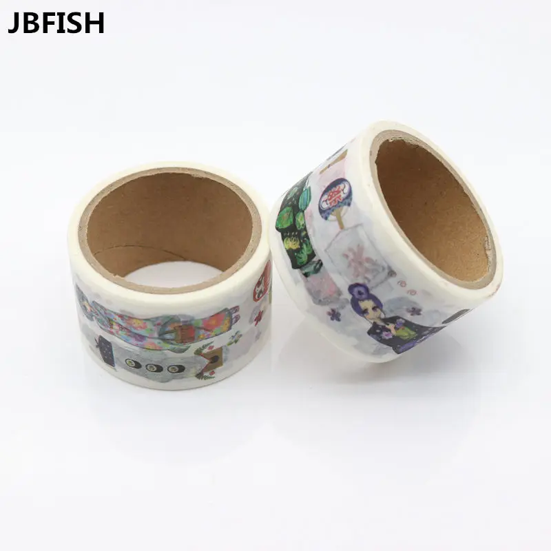 JBFISH Japanese Paper Washi tapes Cartoon Girls Rose Flowers Decorative