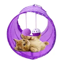 Игрушки для домашних животных котенок кошка собака играть туннель Форма Складной кролик играть игрушечный колокольчик мяч