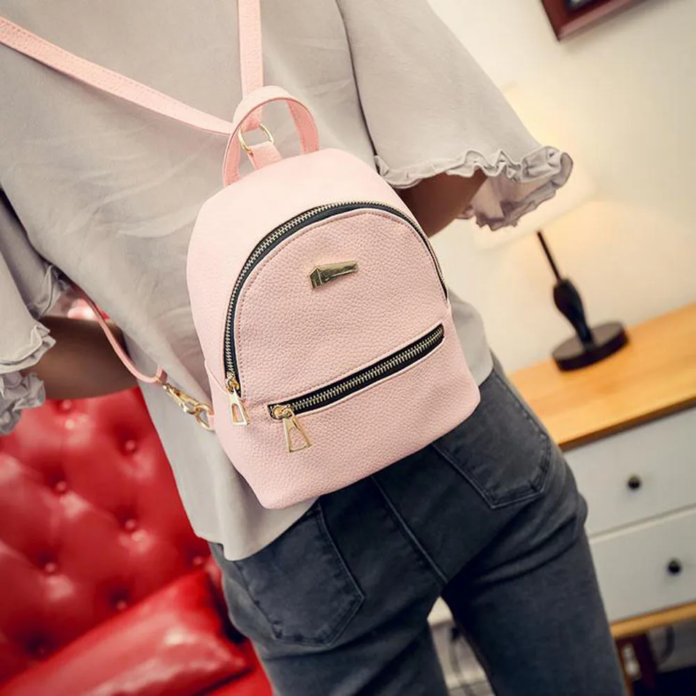 

Women's New pure Travel School Rucksack miniwomen leather mochilas feminina school bags for teenage girls