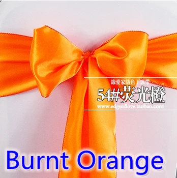 

Burnt Orange colour satin sash chair sash wedding decoration bow tie chair band party hotel show decoration sash shiny colour