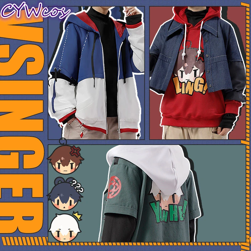 

VOCALOID Cosplay Yan He Luo Tianyi Yue Zheng Ling Secret Association Cosplay Costume Daily Suits Shirt+Coat+Pants