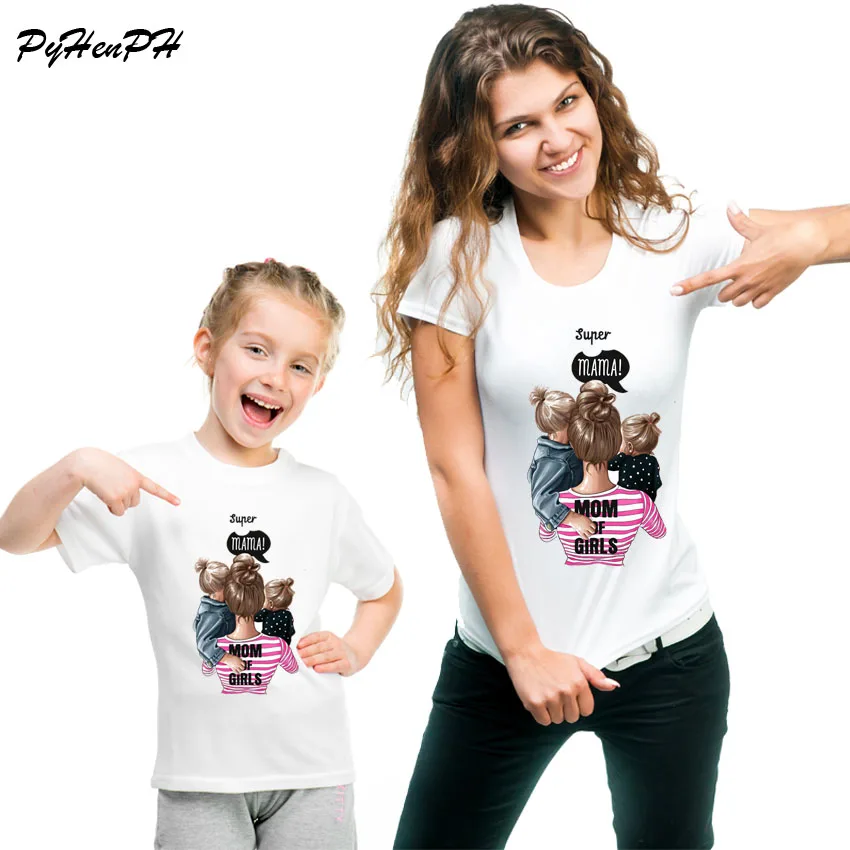 Новинка года; футболка для мамы и дочки; летняя стильная футболка с коротким рукавом для мамы и ребенка