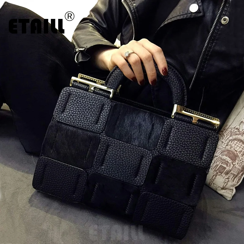 Осень-зима, высокое качество, конский волос, кожа, черный, известный дизайнер, брендовые сумки, женские сумки, сумки через плечо для женщин