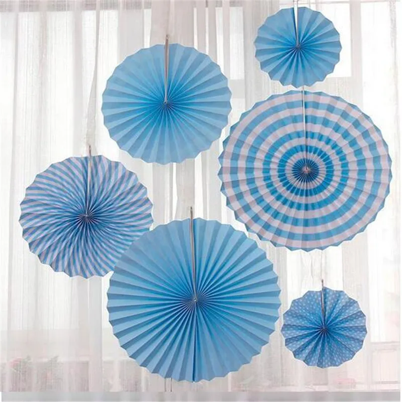 6 sets of paper fan flower paper fan flower party supplies