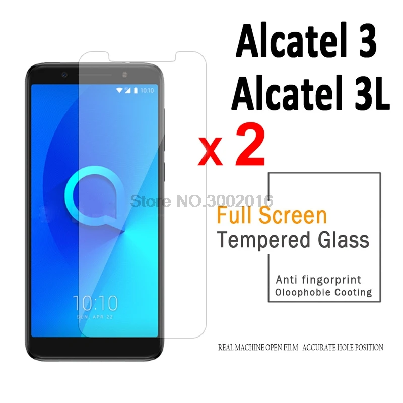 

2PCS Tempered Glass For Alcatel 3 9H Screen Protector Film On For Alcatel3 5052D 5052Y 5.5" Screen For Alcatel 3L 5034D Glass ^