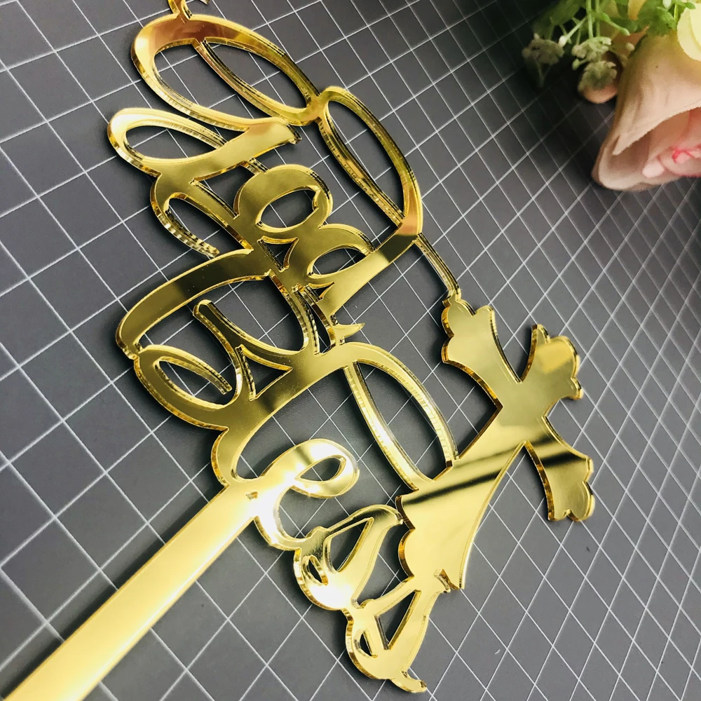 God Bless Cake topper Baptism Cake Topper With  And Cross,Personalized Cake Topper  Baptism Gift,Personalized Christenings (3)