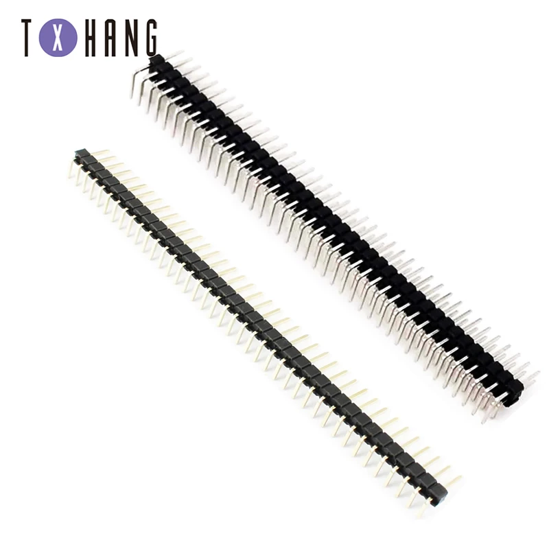 10/20/50 шт 40 Pin изогнутая игла 2,54 мм один/двухрядные угловой мужской для Arduino