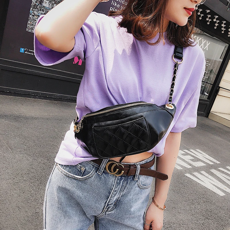 Janespri Fashion Waist Bag Women Fanny Waist Packs High Quality Quilted Belt Bag PU Leather Ladies Handbag Crossbody Chest Bag (3)