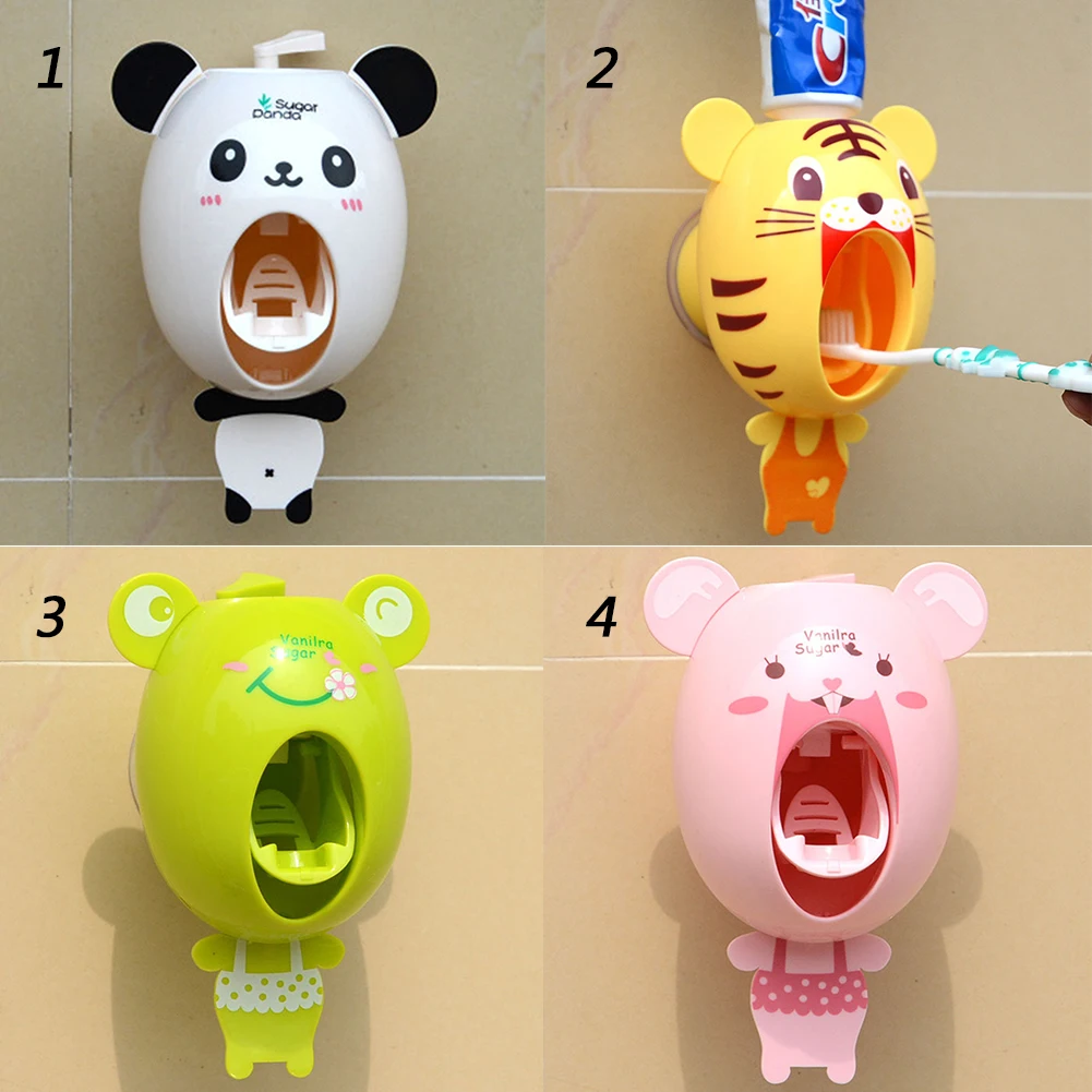 

Sucker Cute Cartoon Automatic Toothpaste Squeezer Toothbrush Holder set Cup Novelty Home Bathroom Accessories Gadget