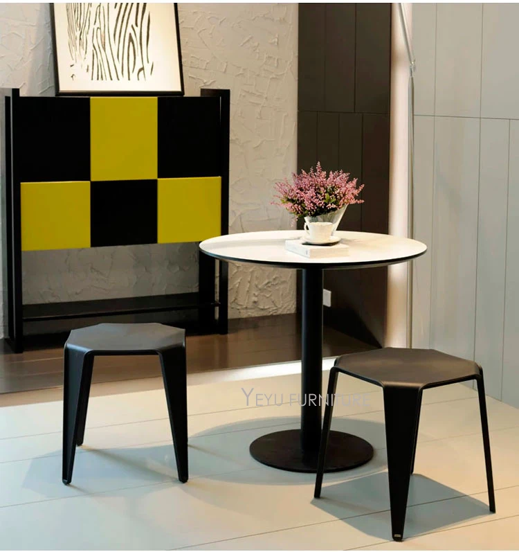 Современные Дизайн stackable красочные Лофт Стиль Пластик столик, гостиная низкая обеденный стул, чай столик османского обувь стула 1 шт