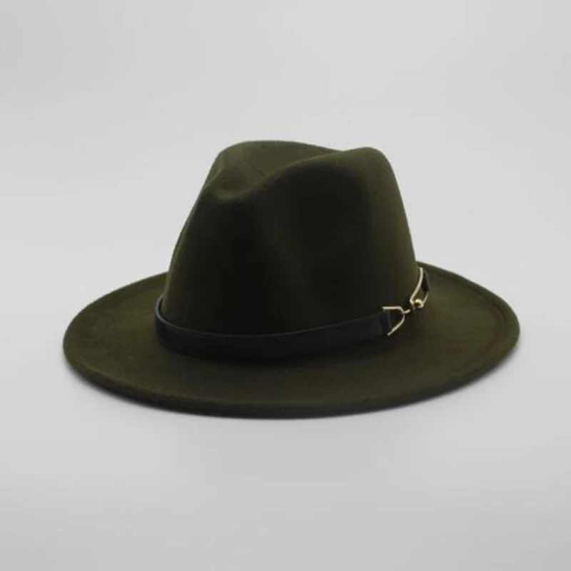 Мода широкими полями осенние женские модные Top Hat Джаз шапка зимняя шляпа федора