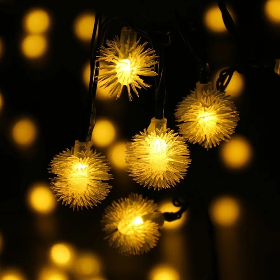 

10/20 LED Snow ball Battery Operated String Lights for Christmas Party Holiday Lights Outdoor LED Garlands Decoration HG-17