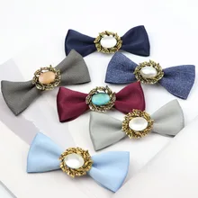 Короткие алмазные драгоценные камни Маленькие Галстуки с бантиками модные свадебные аксессуары для вечеринок Gravatas простой галстук бабочка Банкетный мужской галстук-бабочка