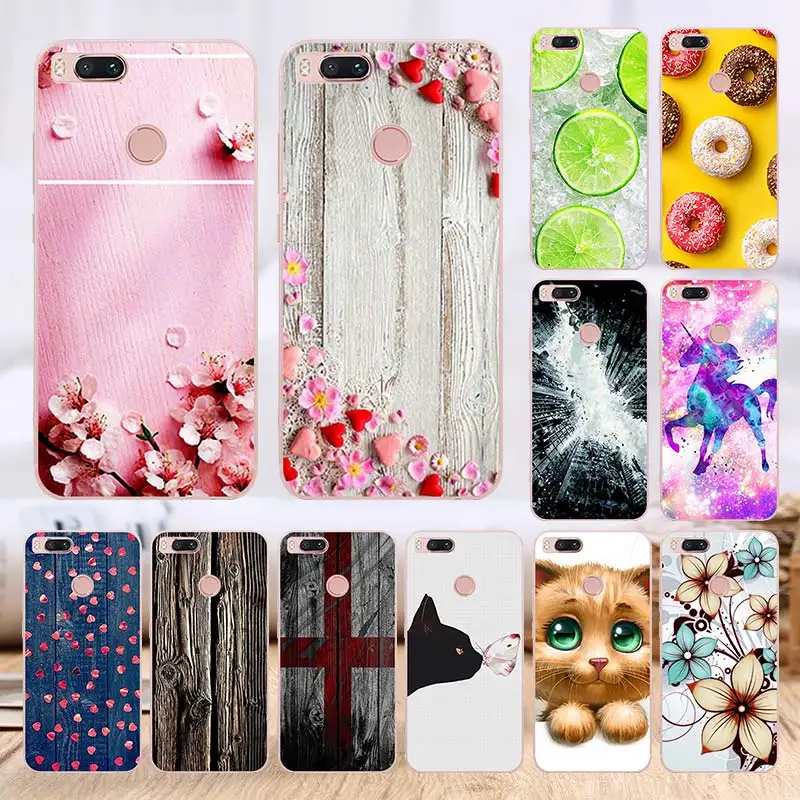 

For Xiomi Mi A1 Cases Silicone for Xiaomi Mi A1 TPU Back Cover Cute Relief Soft Transparent Shell for Xiaomi Mi 5x Coque
