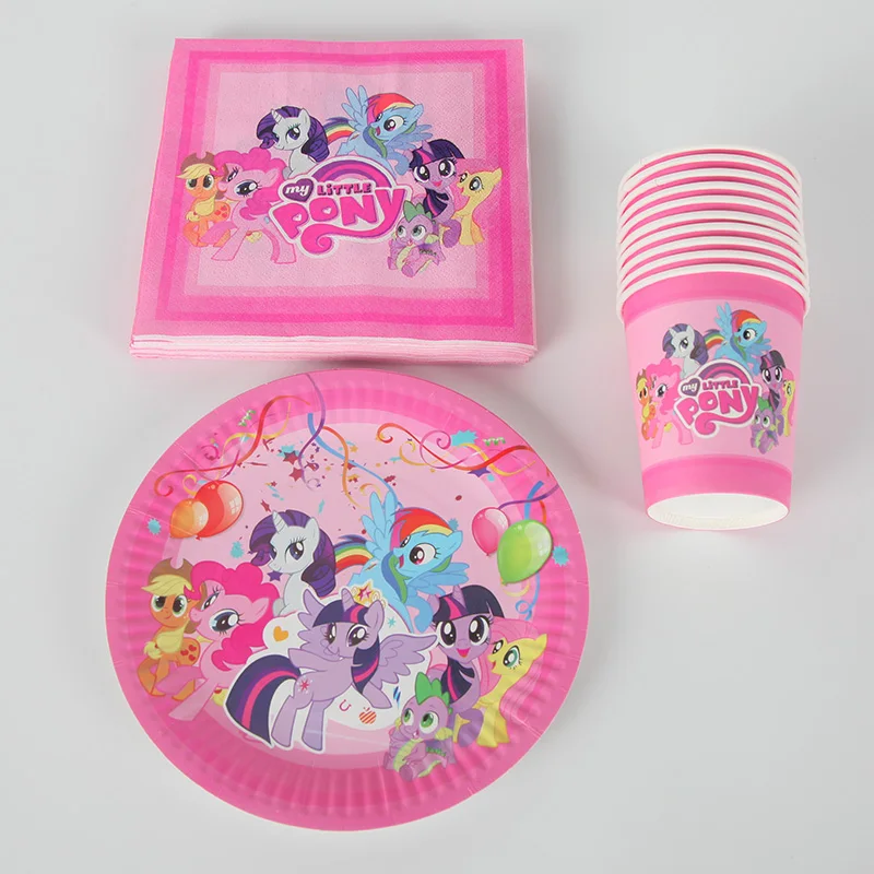 

for 20 Kids Birthday Party Supplies My Little Pony Paper Cup Plate Napkin Party Favors set Baby Shower Party Decoration 60pcs