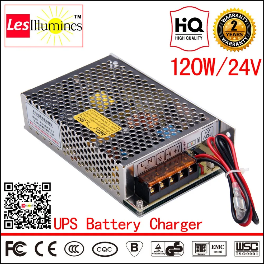 AC DC Constant Voltage Output 4A UPS 24V External Car Battery Backup Charger CE 120W Switching