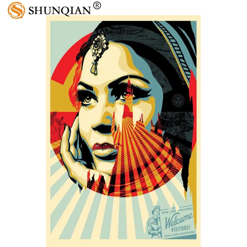 

New Arrival shepard fairey poster Cartoon Silk Poster custom posters for kids more size 27x40cm 30x45cm 40x60cm 50x75cm 60x90cm