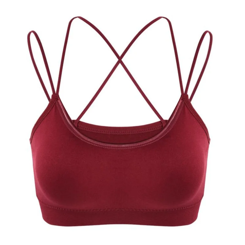 

Sexy Women Seamless Bras Femme Lingerie Bralette Invisible Push Up Bra Cross beauty back Sports wrapped chest Free Size red hot