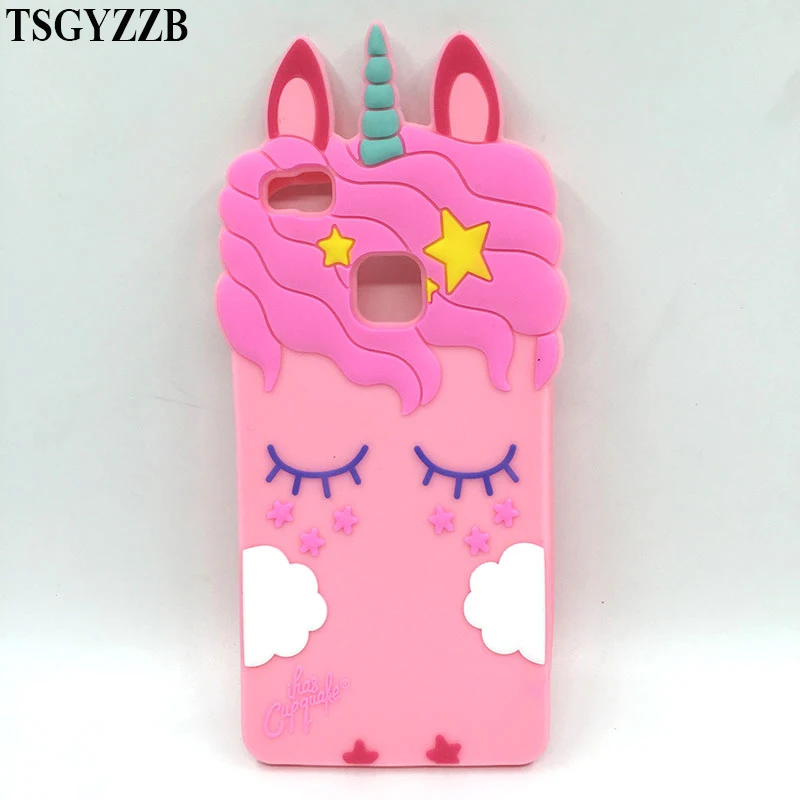 

3D Fashion Cartoon Pink Unicorn Soft Silicone Case For Huawei P8 Lite 2017 P9 P10 Case For Huawei P20 Lite Back Phone Cover Capa