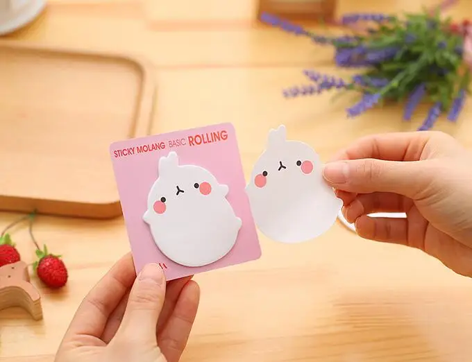 1 шт./лот Molang Rabbit самоклеящийся блокнот для заметок липкий стикер для заметок этикеток Escolar Papelaria школьные офисные принадлежности