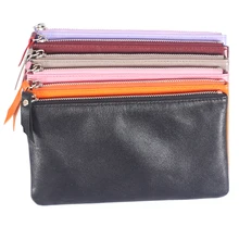 2016 new men and women models sheepskin leather wallet women ‘s long wallet mobile phone packages purse thin soft