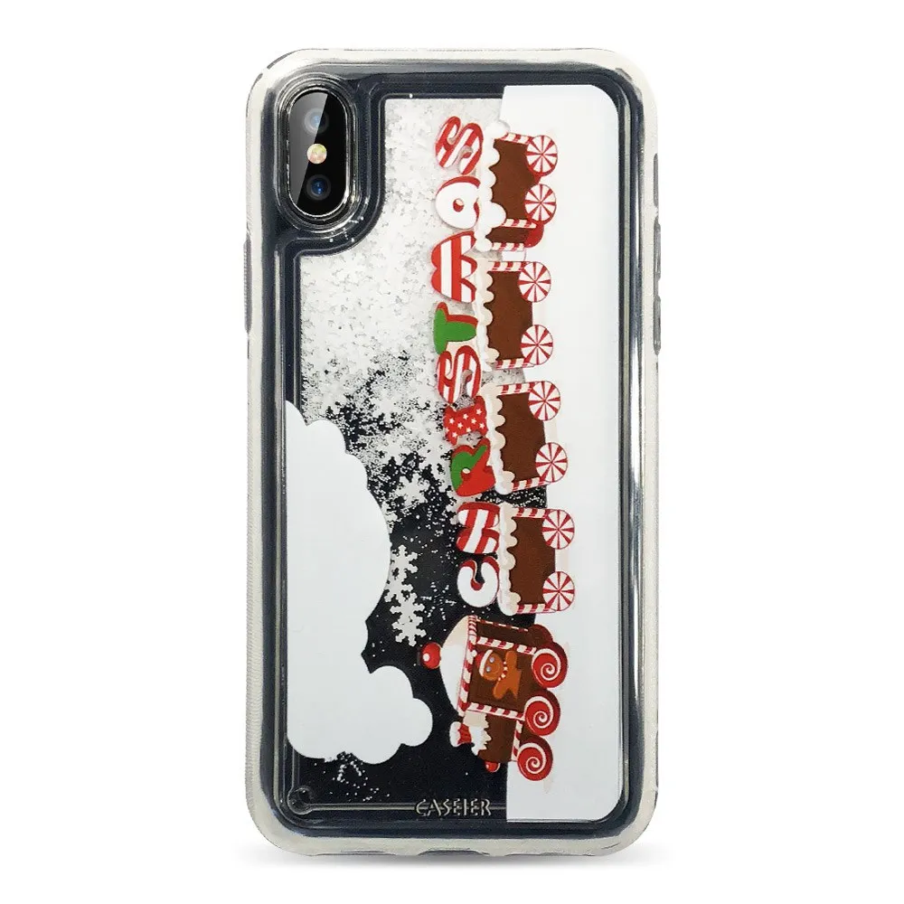 Чехол IER Снежинка Рождественский чехол для iPhone XS MAX XR X 8 7 Plus Мягкий ТПУ зыбучий песок Glliter Funda для iPhone 11 Pro Max 8 7 Чехол - Цвет: 3