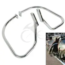 Motocykl Saddlebag poręcz ochronna pasek awaryjny na miękka końcówka Harley Heritage Springer FLSTS 97-99 chrom/czarny