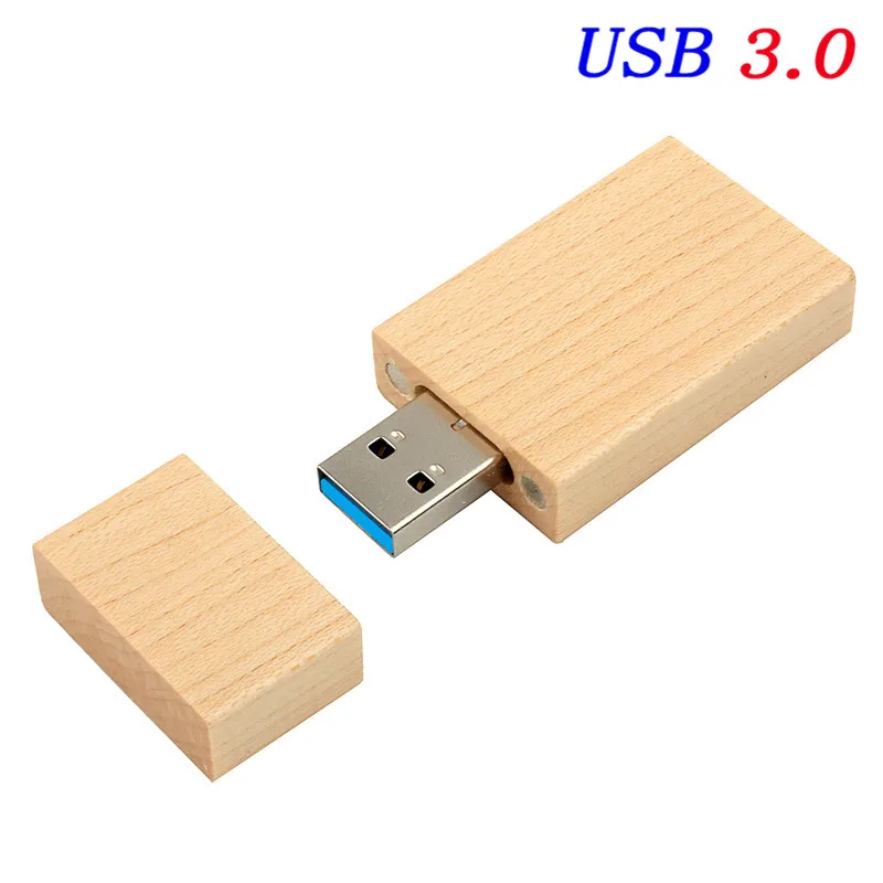 JASTER USB 3,0,, логотип клиента, деревянный USB+ упаковочная коробка, деревянный usb флеш-накопитель, флешка, 4 ГБ, 16 ГБ, 32 ГБ, 64 ГБ, карта памяти - Цвет: Maple no box