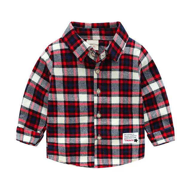 Baby Boy Flannel Shirt Kid Long Sleeve Tops Shirt Spring Child Clothes