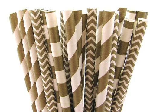 Paper Straws - Gold Mixed