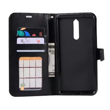 

30pcs/lot Crazy Horse Stand Leather PU+TPU Cover Case for Nokia 8