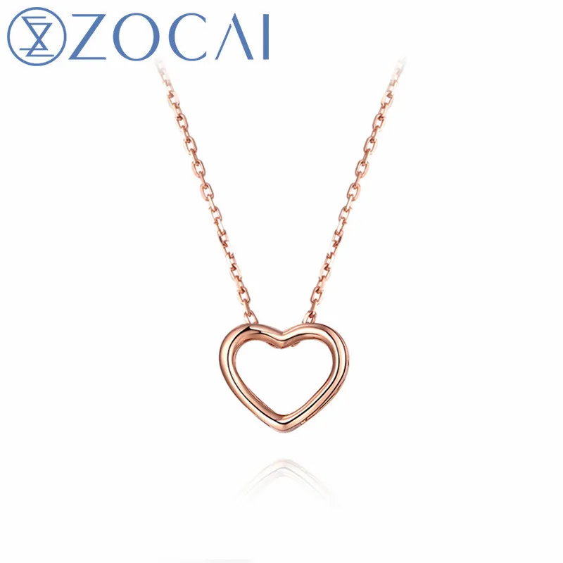 ZOCAI 18K розовое золото (AU750) Подвеска с серебряной цепочкой 925 пробы романтичное