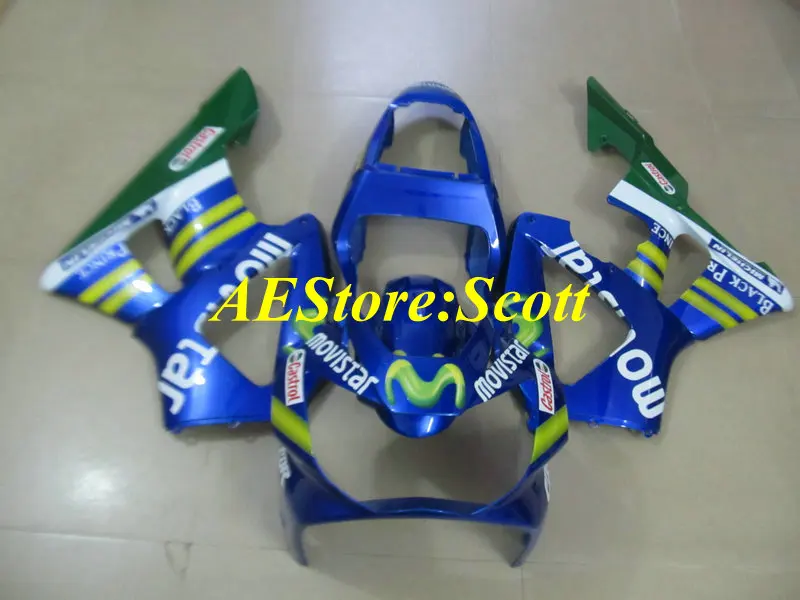 Мотоциклетный вставной обтекатель комплект для HONDA CBR900RR 929 00 01 CBR 900RR 2000 2001 CBR900 из АБС-пластика, синие, зеленые Обтекатели+ подарки HF26