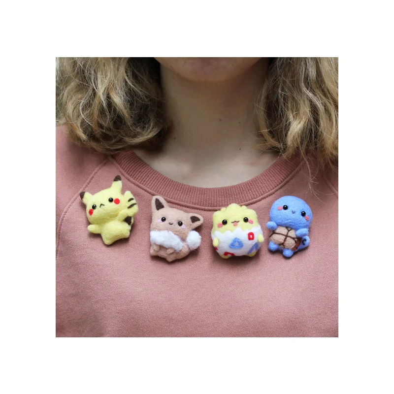 1 set wool for Felt DIY Package Hamsters,brooch , stamps needle felting, Shiba Inu Set animals feutre