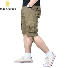 Летние мужские шорты с несколькими карманами, верхняя одежда, повседневные свободные до колен, мужские шорты-Карго