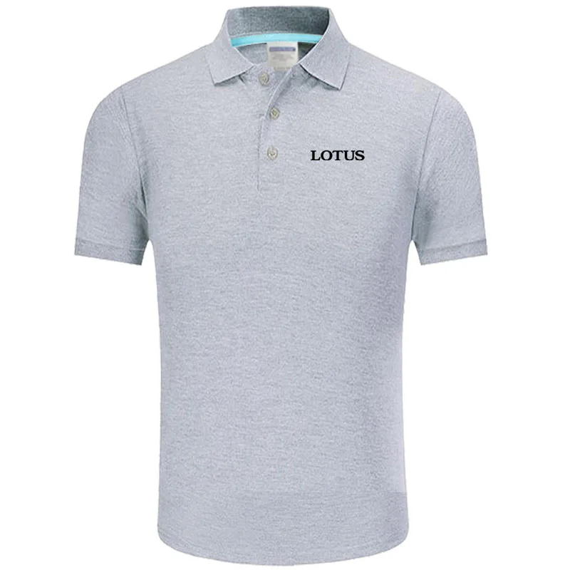 

Lotus logo Polo Shirt Men summer Short Sleeve Polo Shirt Cotton spring Casual Men's Polos