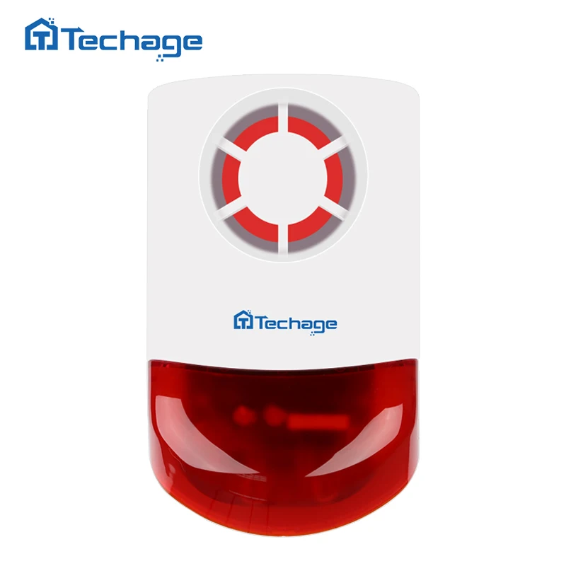 preço Techage 433 mhz 140dB Sirene Piscando Sem Fio Ao Ar Livre Indoor com Sistema De Segurança Do Alarme da Sirene Strobe Light Para S1 S6