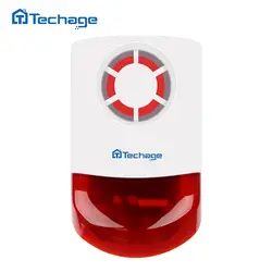 Techage 433 мГц 140dB Крытый Открытый Беспроводной мигает сирена с проблесковым маячком сирена для S1 S6 охранной сигнализации Системы