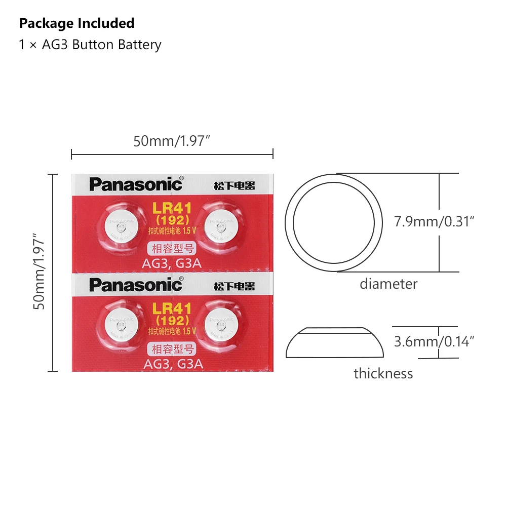 Горячая 4 шт. LR41 кнопки батареи Panasonic SR41 AG3 G3A L736 192 392A Zn/MnO2 1,5 V литиевые батареи