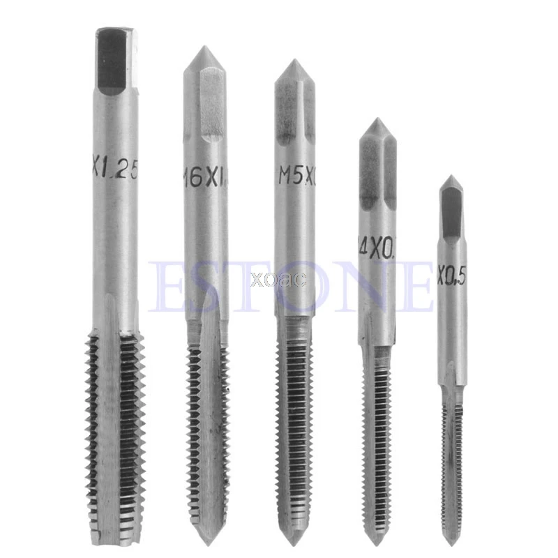 

5PCS HSS M3 M4 M5 M6 M8 HSS Machine Hand Screw Thread Metric Plug Tap Drill Set M08 dropship