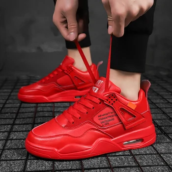 

2019 Cool Casual Man Sneakers Creepers Platform Flats Air Cushion Krasovki Espadrilles Snickers Shoes Men Vulcanized Red Shoes