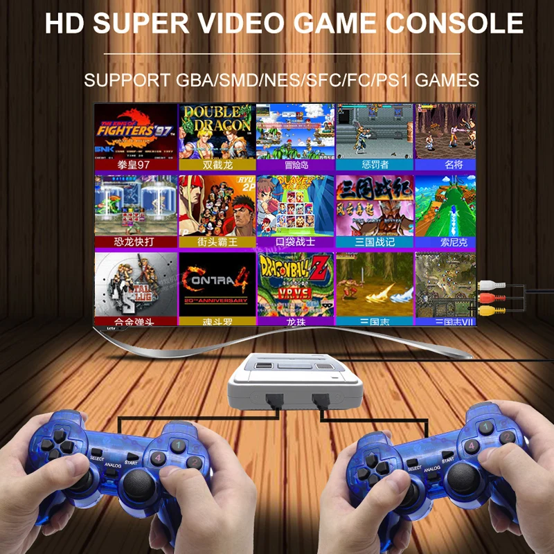 1000 Новинка 4K HDMI ТВ Видео игровой плеер Поддержка выход Встроенный+ игры 64 бит ТВ игровая консоль для GBA/NEO/MD/FC/PS1/sega
