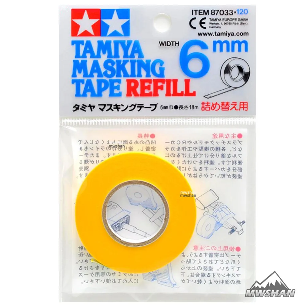 

Tamiya 87033 Model Masking Tape Refill For 87030 Width 6mm Length 18m Model Painting Tools Accessory DIY