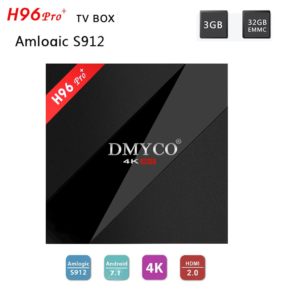 

H96 Pro Plus Android 7.1 3GB 32GB TV Box Amlogic S912 Octa Core 4K ultra HD Smart TV Box 2.4G/5G Wifi BT 4.1 Media Player H96pro